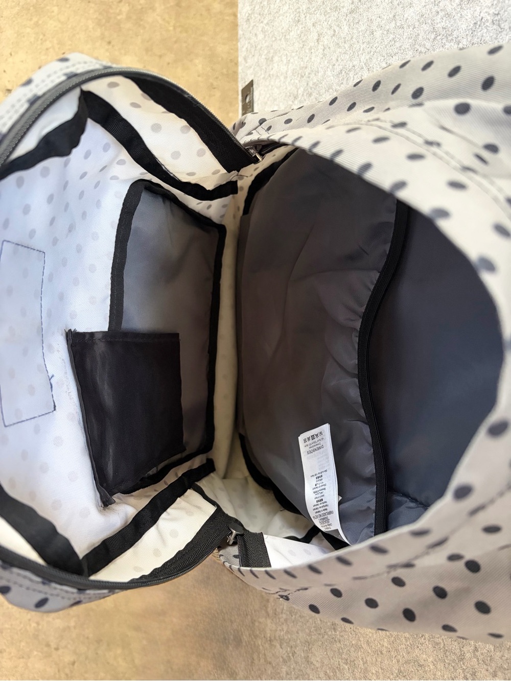 Jansport Digibreak Gray Backpack with Black Polka Dots - Picture 11 of 13